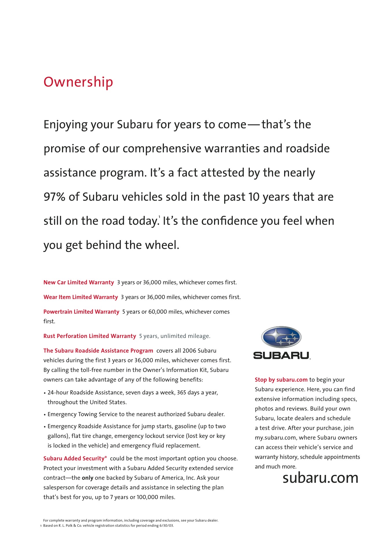 2006 Subaru Legacy Brochure Page 8